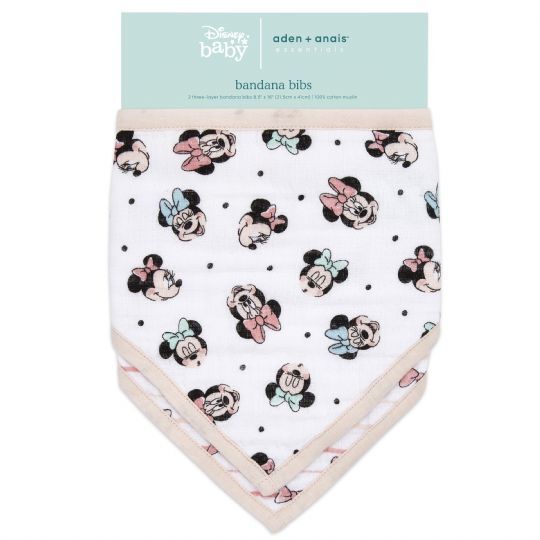 aden & anais Essentials Disney Bandana Bibs 2 Pack - Minnie Rainbows