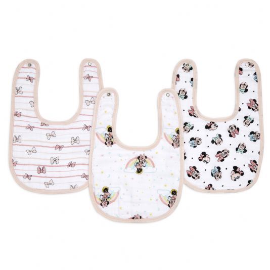 aden & anais Essentials Disney Snap Bibs 3 Pack - Minnie Rainbows