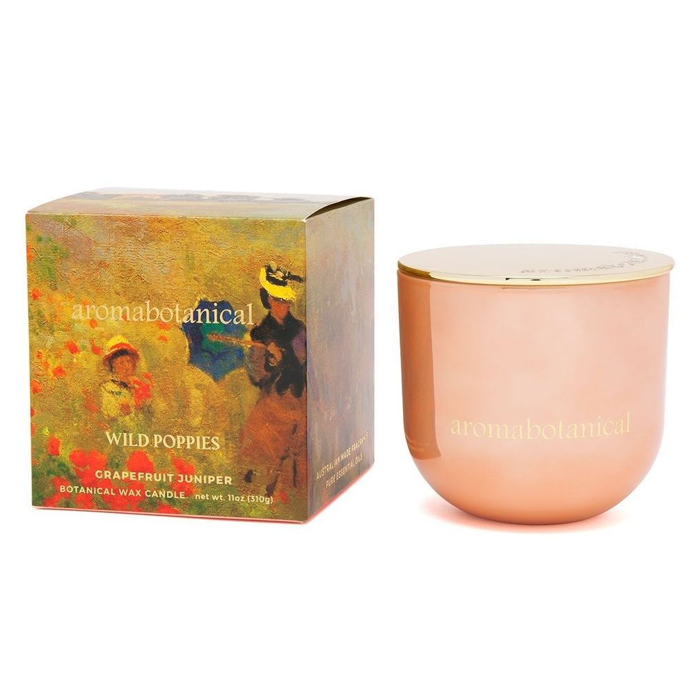 Aromabotanical Masters Poppies Large Candle - Grapefruit Juniper