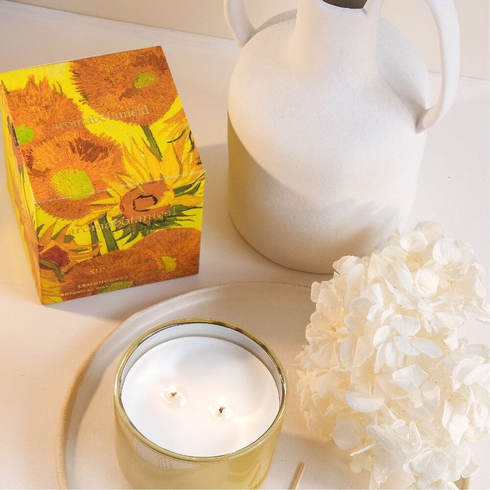 Aromabotanical Masters Sunflowers Large Candle - Lemongrass & Ginger