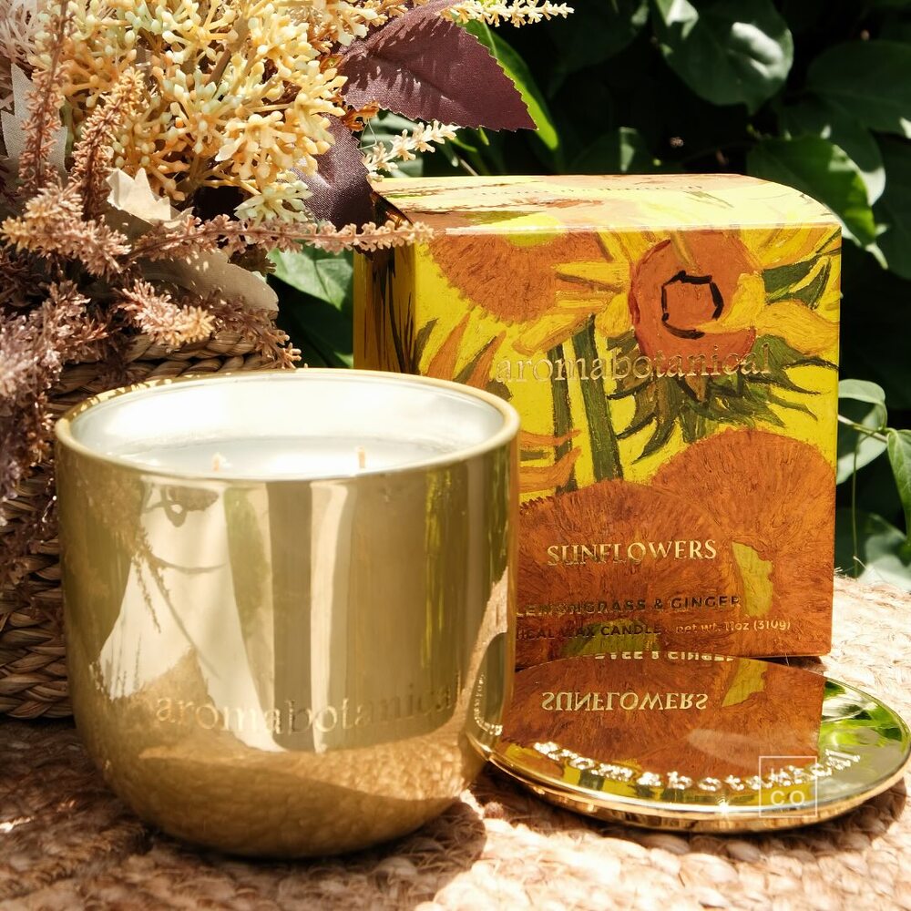 Aromabotanical Masters Sunflowers Large Candle - Lemongrass & Ginger