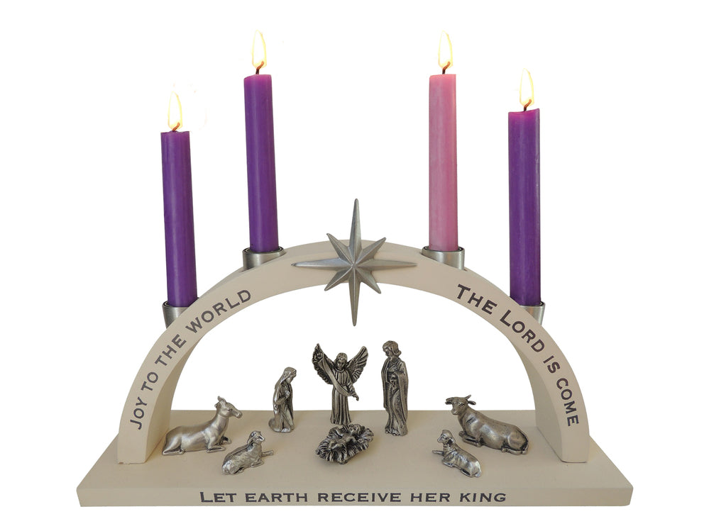 Advent Mini Nativity Candle Holder Set 23cm