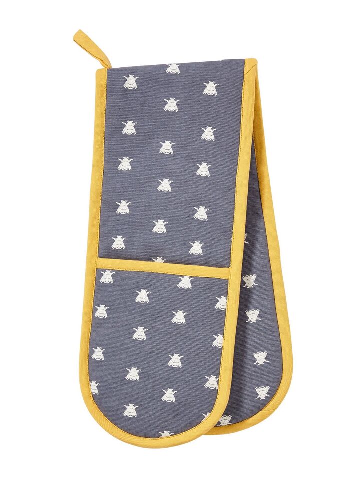 Ulster Weavers Double Oven Mitt - Blue Bees