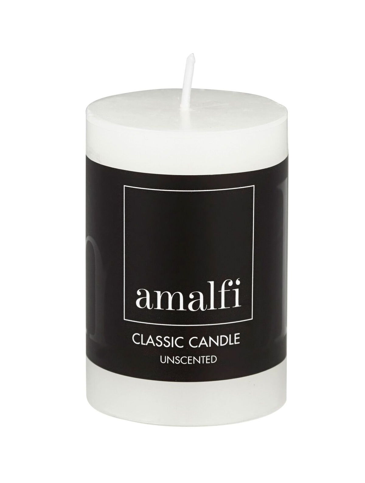 Amalfi Unscented Pillar Candle - White 5x7.5cm