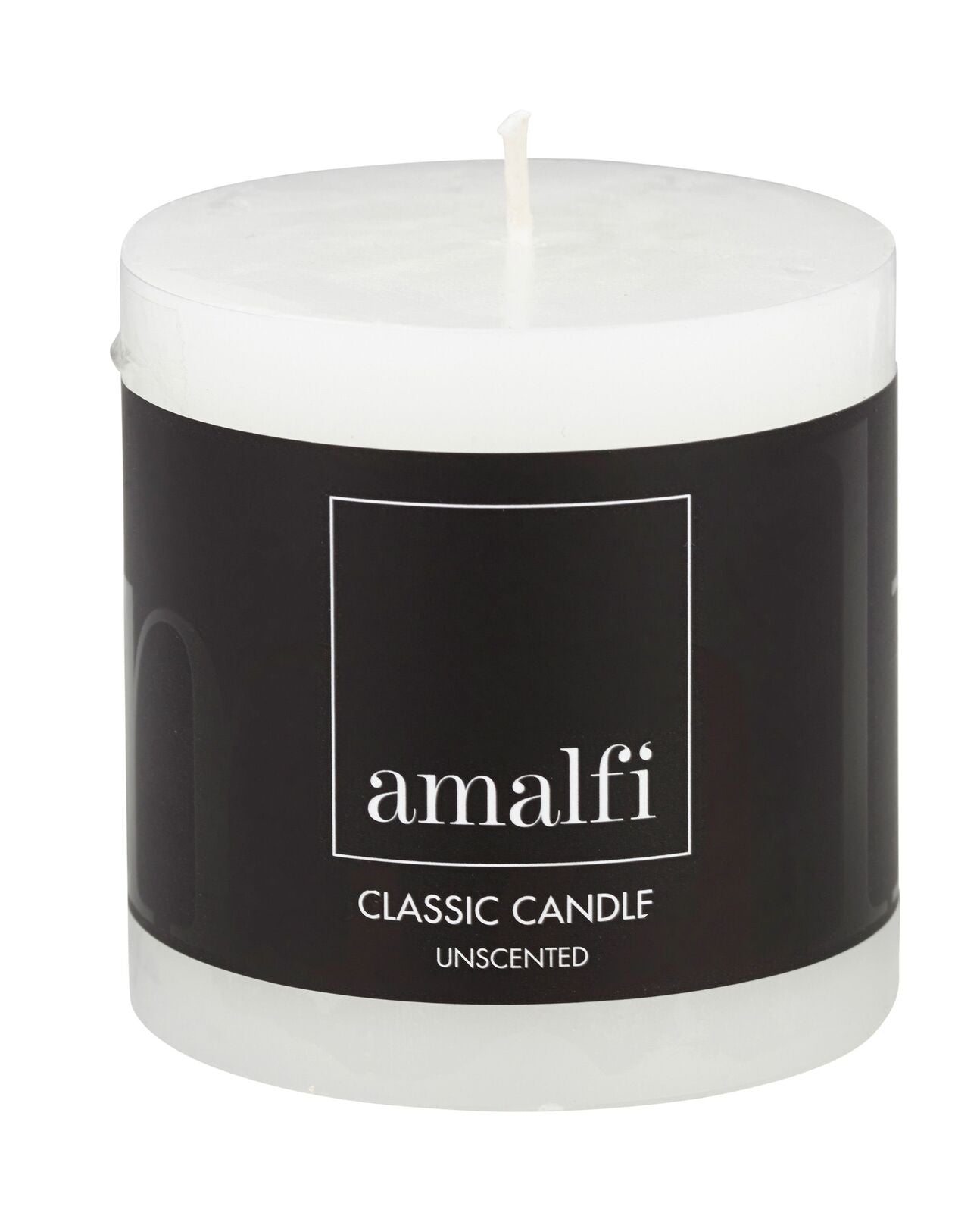 Amalfi Unscented Pillar Candle - White 7.5x7.5cm