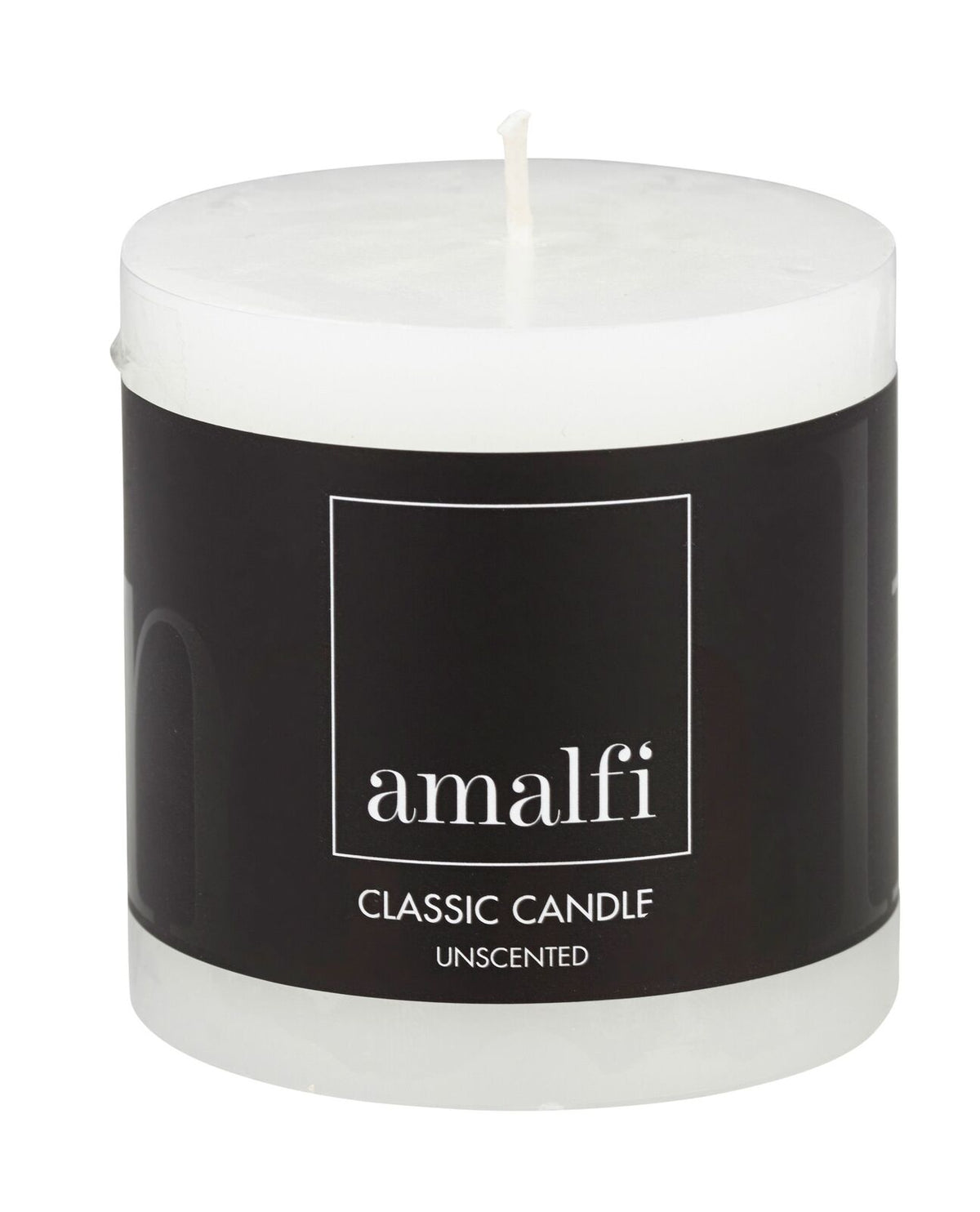 Amalfi Unscented Pillar Candle - White 7.5x7.5cm