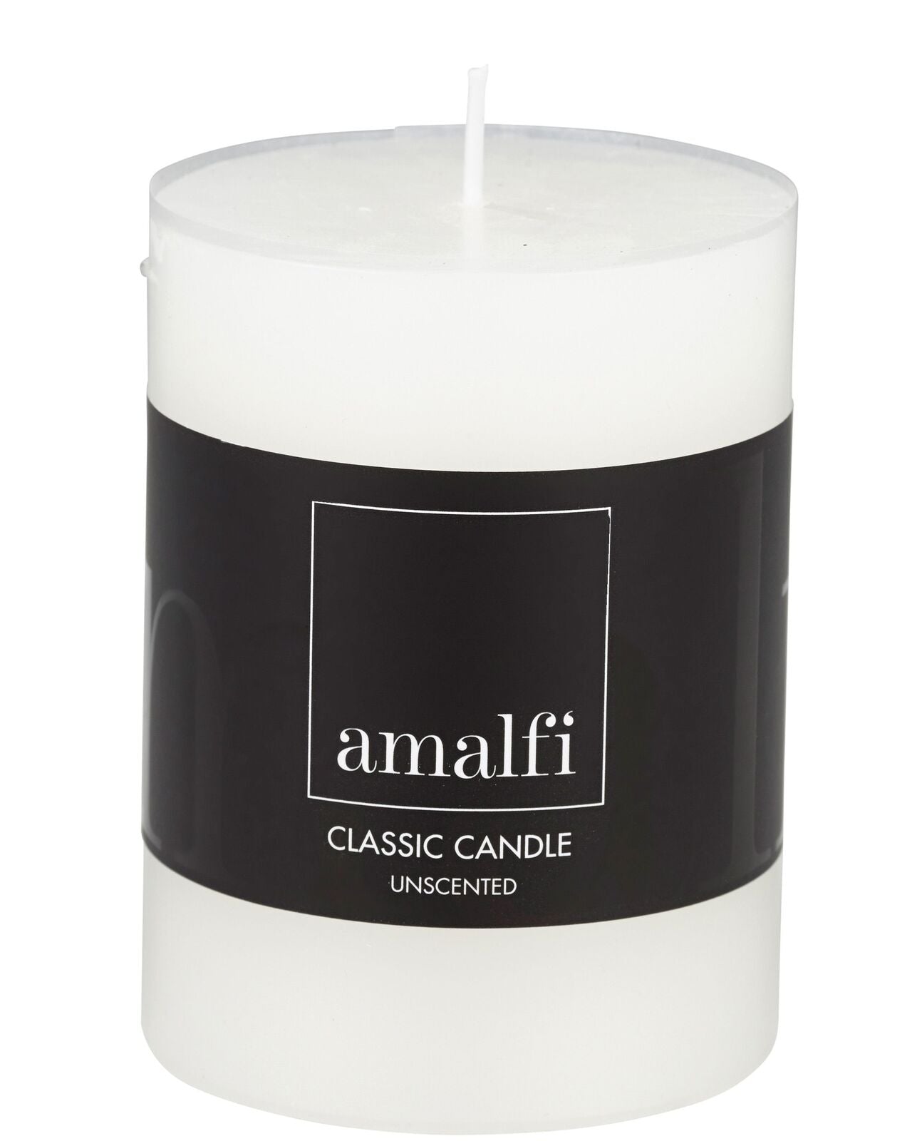 Amalfi Unscented Pillar Candle - White 7.5x10cm