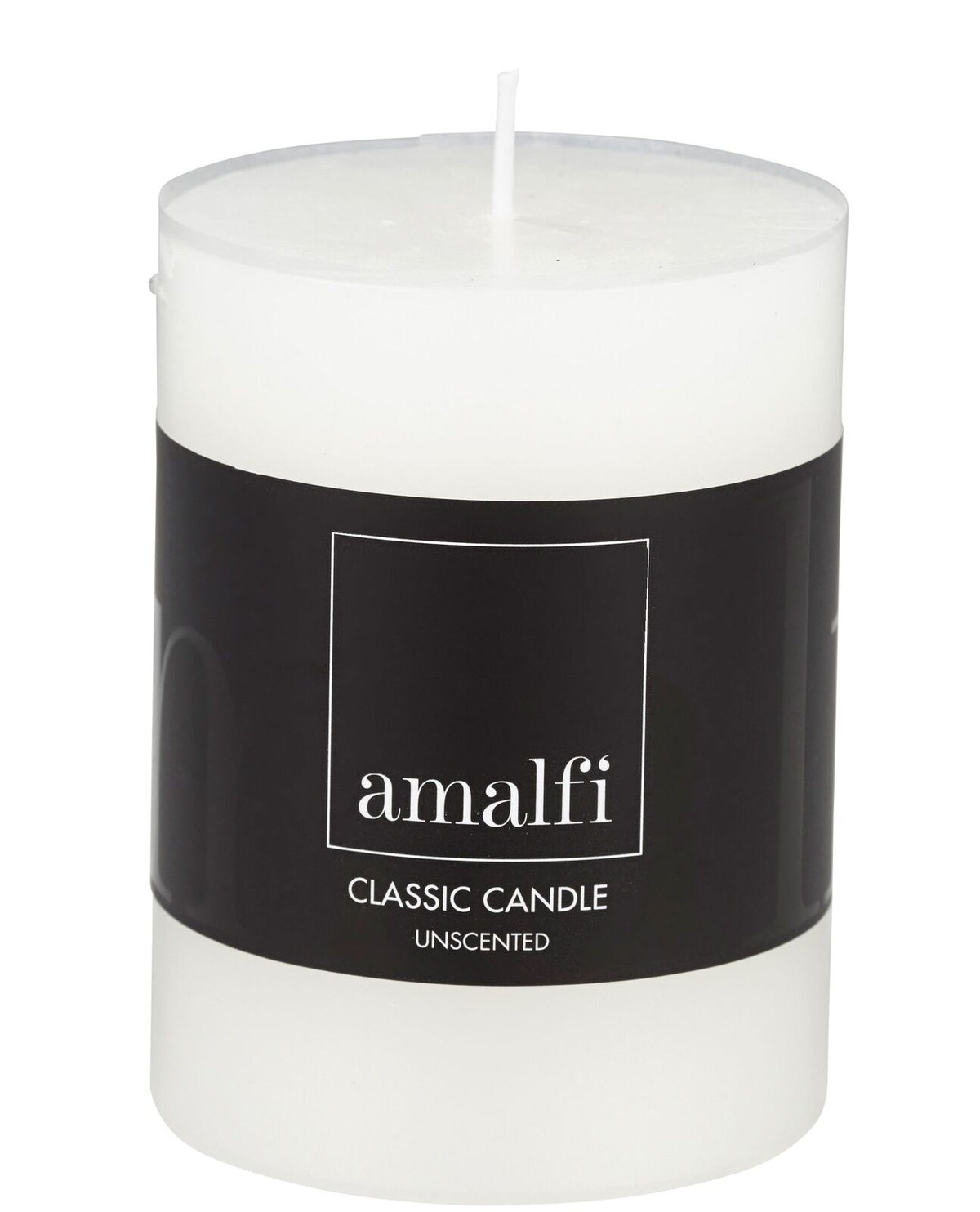 Amalfi Unscented Pillar Candle - White 7.5x10cm