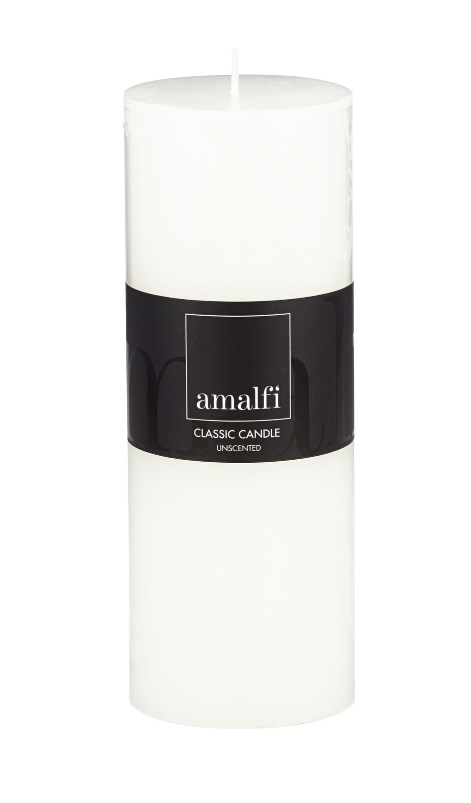 Amalfi Unscented Pillar Candle - White 7.5x20cm