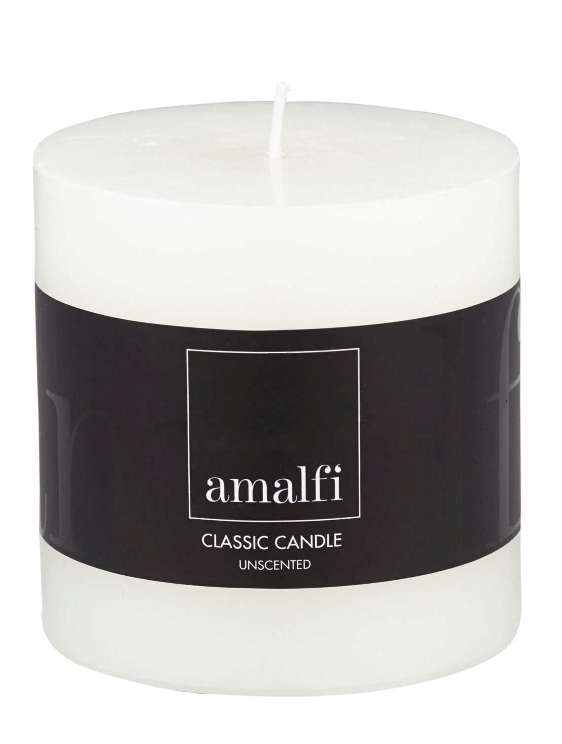 Amalfi Unscented Pillar Candle - White 10x10cm