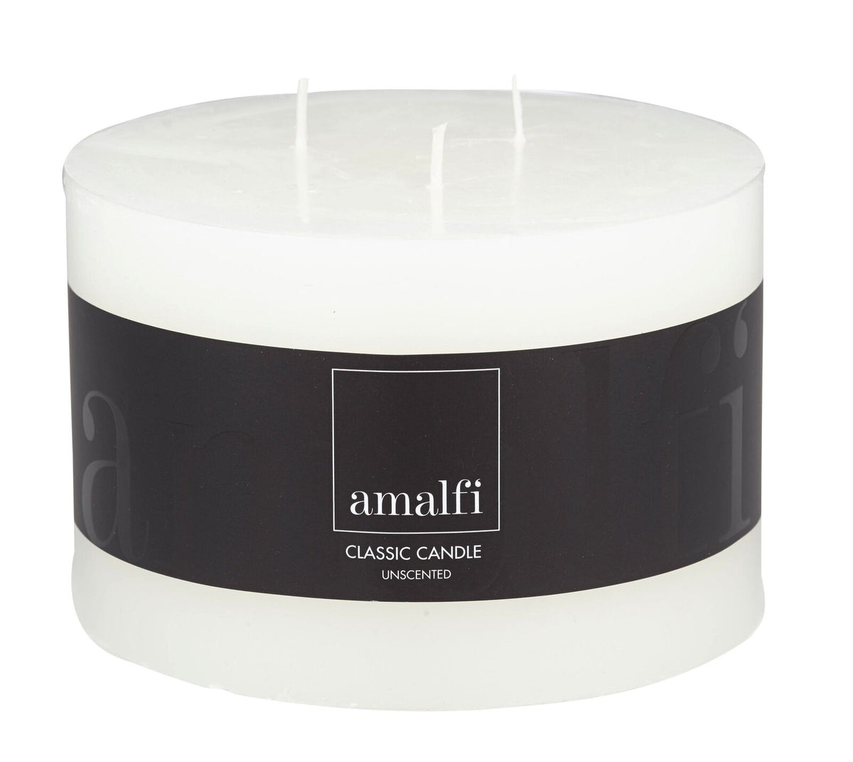 Amalfi Unscented Pillar Candle - White 15x10cm