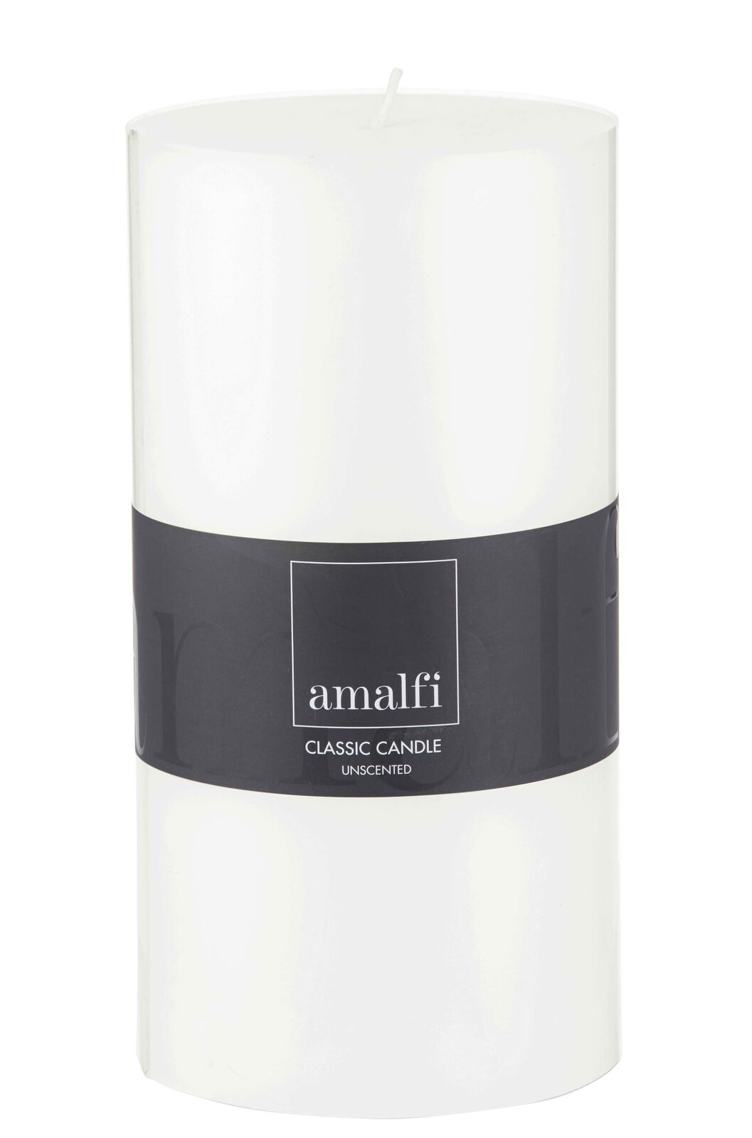 Amalfi Unscented Pillar Candle - White 10x20cm