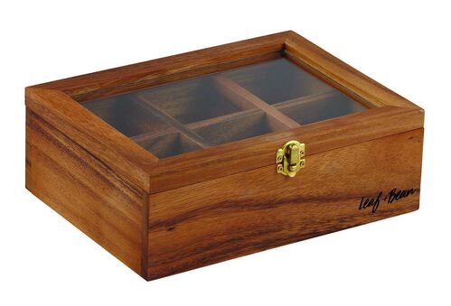 Leaf + Bean Acacia Wood Tea Box