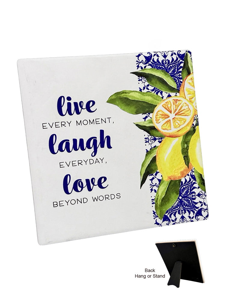 Amalfi Ceramic Plaque - Live Laugh Love