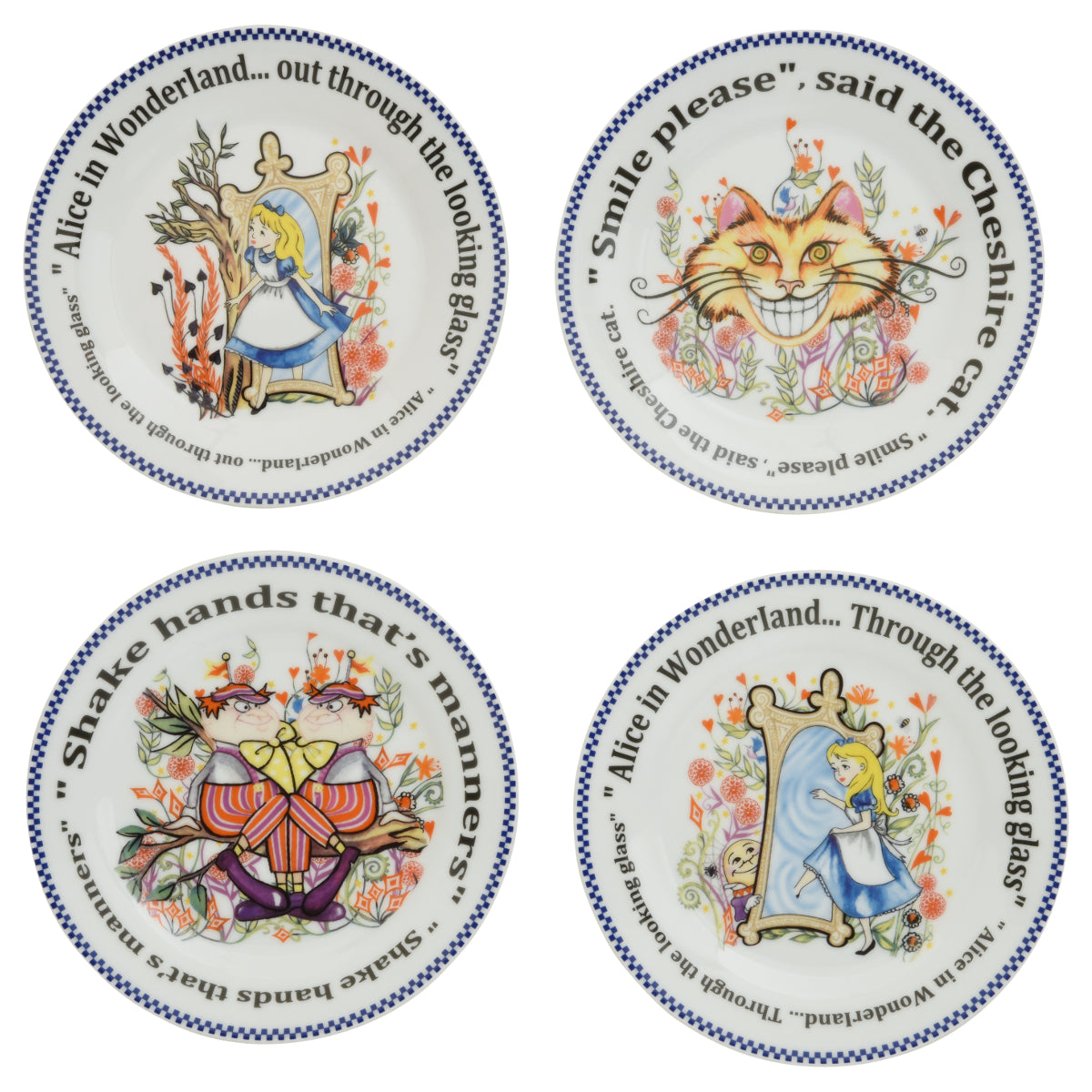 Alice Through The Looking Glass Dessert Plates Set of 4
