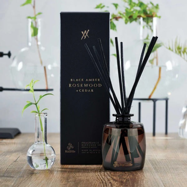 Urban Rituelle Alchemy Diffuser Set - Black Amber, Rosewood & Cedar 200ml