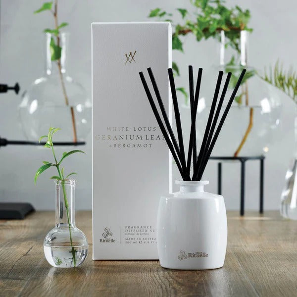 Urban Rituelle Alchemy Diffuser Set - White Lotus, Geranium Leaf & Bergamot 200ml