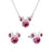 Disney Couture Kingdom October Birthstone Minnie Necklace & Earrings Bundle Silver