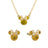 Disney Couture Kingdom November Birthstone Minnie Necklace & Earrings Bundle Gold