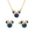 Disney Couture Kingdom December Birthstone Minnie Necklace & Earrings Bundle Gold