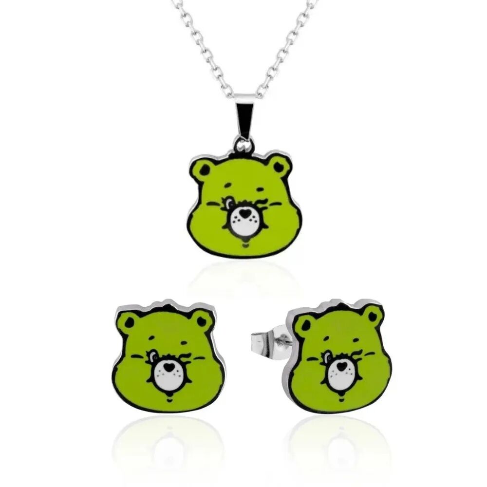Care Bears Couture Kingdom Luck Bear Enamel Necklace & Earrings Bundle
