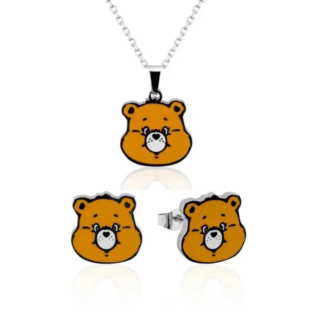 Care Bears Couture Kingdom Tenderheart Bear Enamel Necklace & Earrings Bundle