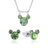 Disney Couture Kingdom August Birthstone Mickey Necklace & Earrings Bundle Silver