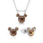 Disney Couture Kingdom November Birthstone Mickey Necklace & Earrings Bundle Silver