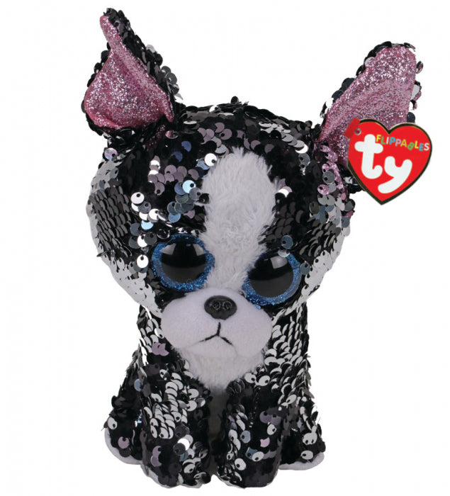 Beanie Boos Sequin Flippables - Portia the Black and White Terrier Medium