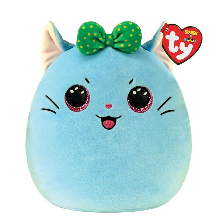 Beanie Boos Squish-a-Boo - Kirra the Blue Cat with Bow 10inch
