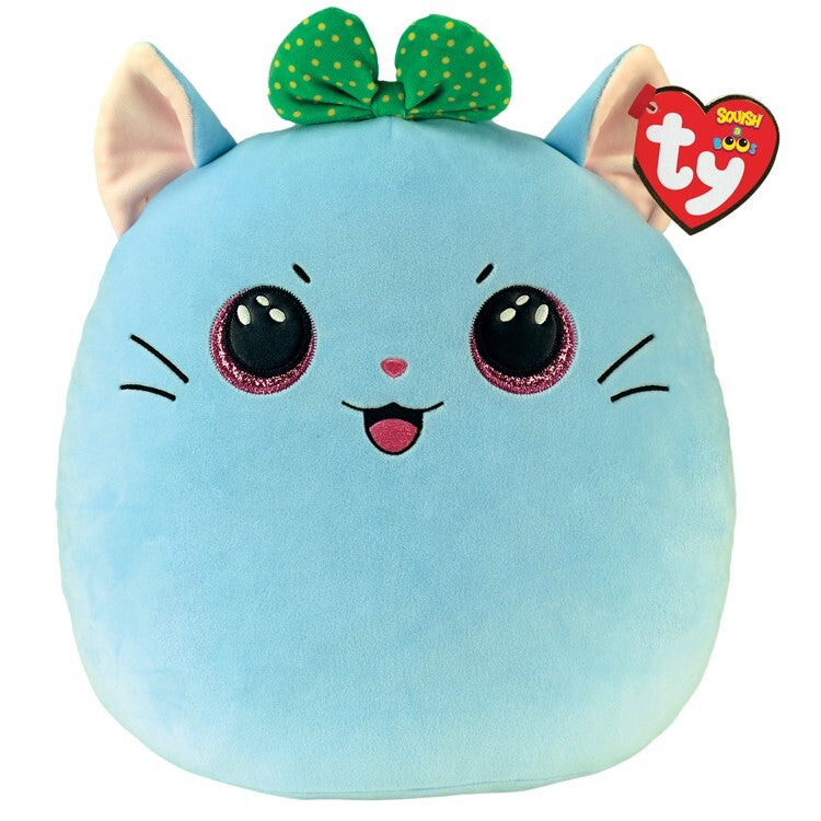 Beanie Boos Squish-a-Boo - Kirra the Blue Cat with Bow 14inch