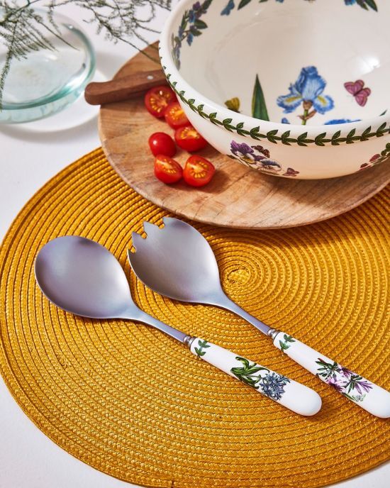 Portmeirion Botanic Garden - Salad Servers - Azalea and African Lily