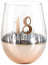 Rose Gold Stemless 18th Birthday Wine Glass