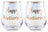 Rose Gold Anniversary Stemless Wine Glass Set