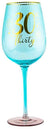 Fluted Blue Wine Glass - 30th