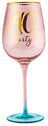 Fluted Pink Wine Glass - 40th