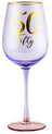 Fluted Purple Wine Glass - 50th