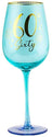 Fluted Blue Wine Glass - 60th