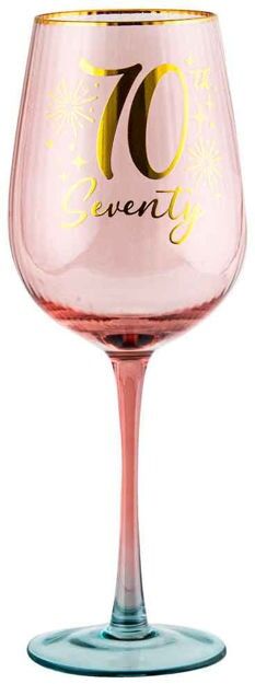 Fluted Pink Wine Glass - 70th