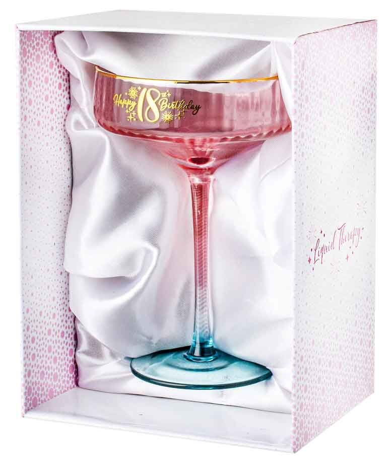 Fluted Pink Coupe Glass - 18th