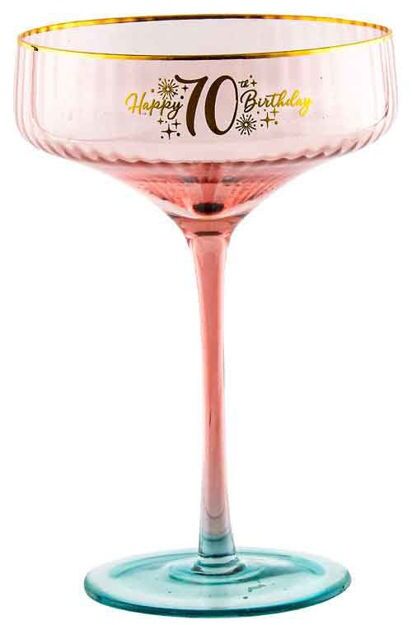 Fluted Blue Coupe Glass - 70th