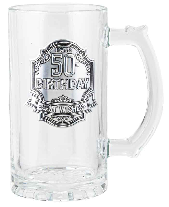 50th Birthday Badge Beer Stein