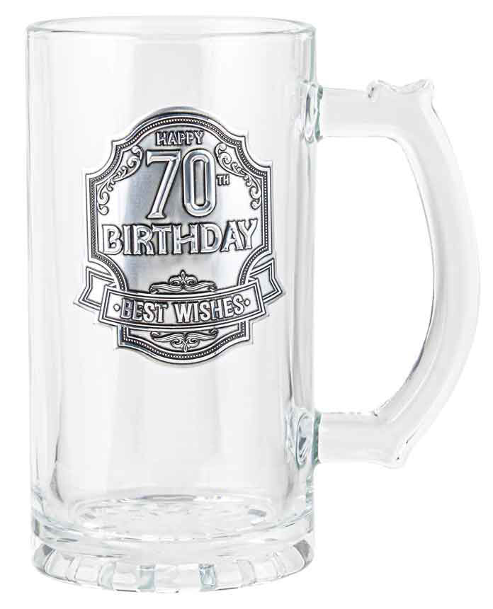 70th Birthday Badge Beer Stein