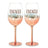 Rose Gold Ombre Engagement Wine Glass Set