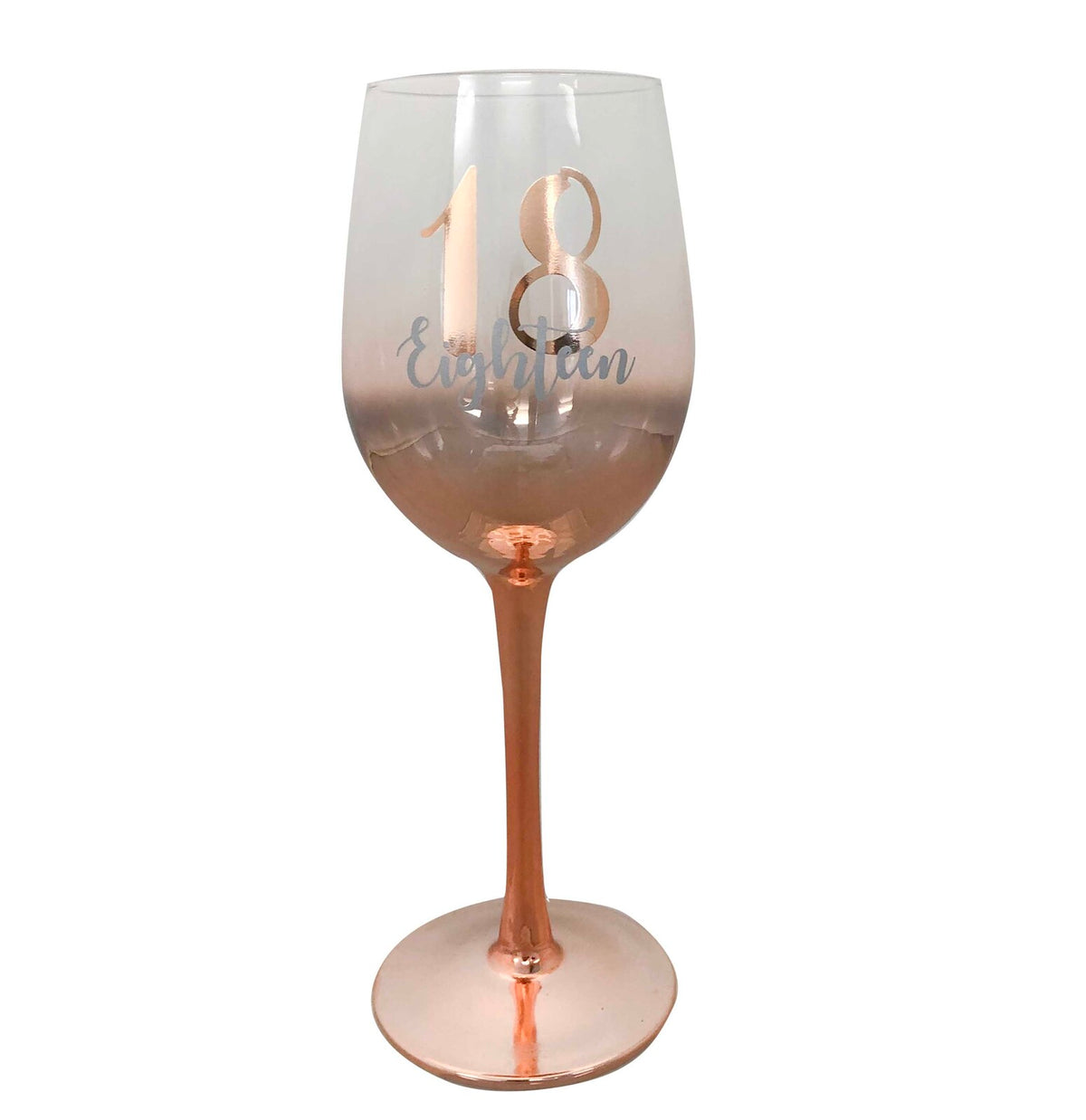 Rose Ombre Stem 18th Birthday Wine Glass