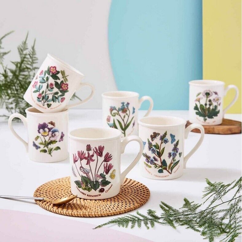Portmeirion Botanic Garden - Breakfast Mugs - Mixed Motifs 0.26L (Set of 6)