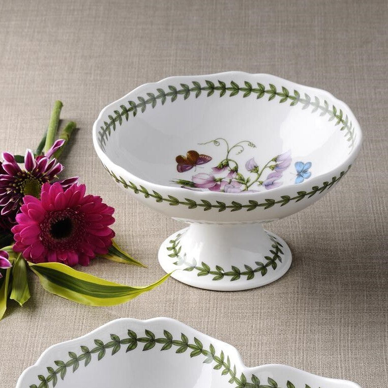 Portmeirion Botanic Garden - Scalloped Edge Footed Bowl - 18cm Sweet Pea