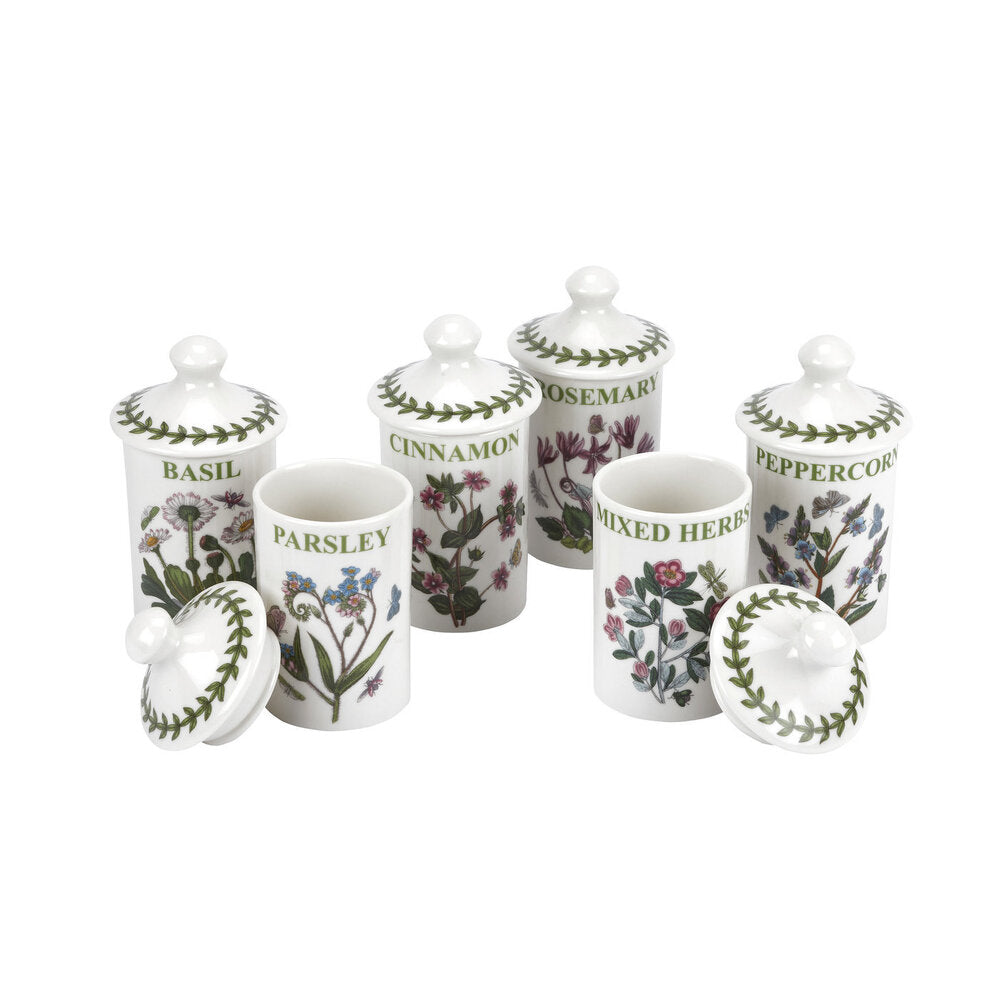 Portmeirion Botanic Garden - Herb & Spice Jars - (Set of 6) Mixed Motifs