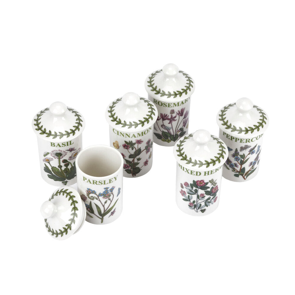 Portmeirion Botanic Garden - Herb & Spice Jars - (Set of 6) Mixed Motifs