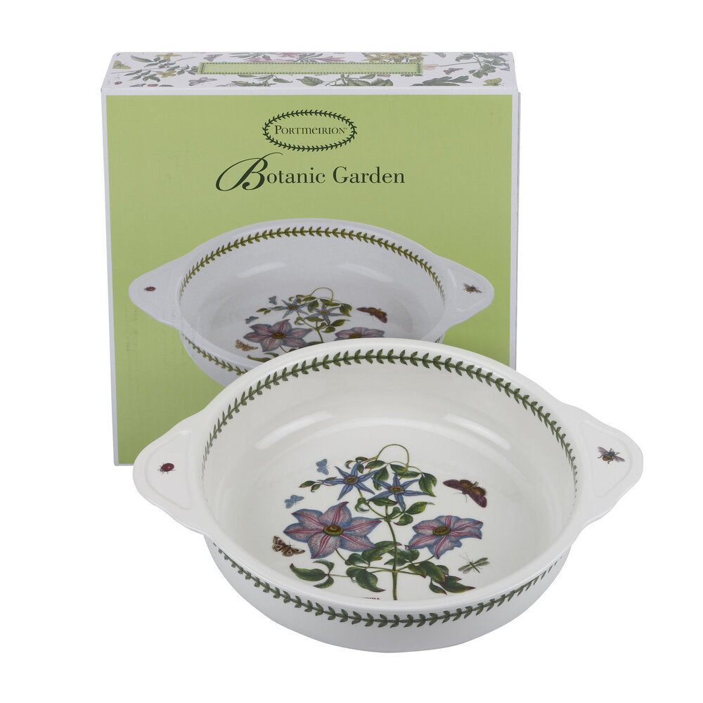 Portmeirion Botanic Garden - Round Baking Dish - 25cm Clematis